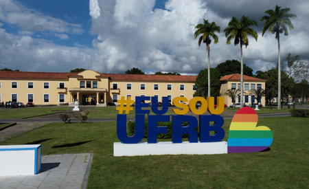 cruz das alma, bahia, brazil - july 17, 2023: View of the facade of the Federal University of Renoncavo da Bahia - UFRB - in Cruz das Almas city.のeditorial素材