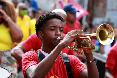 salvador, bahia, brazil - july 2, 2022: civic parade at Dois de Julho in honor of Independence of Bahia.のeditorial素材