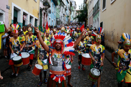 salvador, bahia, brazil - july 2, 2022: civic parade at Dois de Julho in honor of Independence of Bahia.のeditorial素材