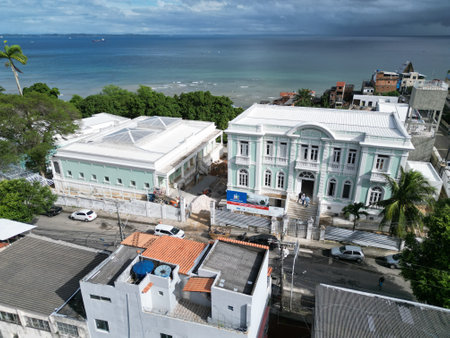 salvador, bahia, brazil may 10, 2024: view of the facade of the Couto Maia hospital in the city of Salvador.のeditorial素材