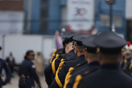 salvador, bahia, brazil - february 1, 2024: Honor guard members of the Bahia Military Police are...