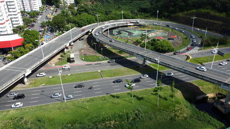 salvador, bahia, brazil - january 31, 2022: Vehicle movement on Avenida Luiz Viana - Paralela - in...