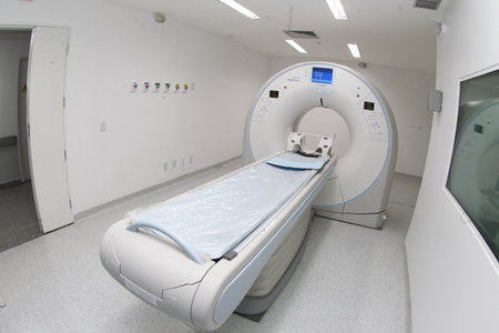 itaberaba, bahia, brazil - june 2, 2023: tomography equipment in a hospital with public health care provided by the unified health system in the city of Itaberabaのeditorial素材