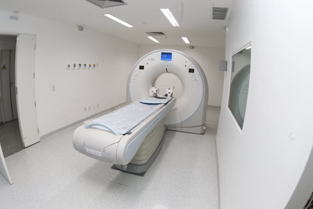 itaberaba, bahia, brazil - june 2, 2023: tomography equipment in a hospital with public health care provided by the unified health system in the city of Itaberabaのeditorial素材