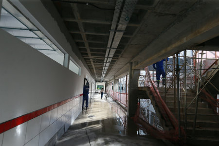 salvador, bahia, brazil - july 8, 2022: construction of a public school building in the city of Salvador.のeditorial素材