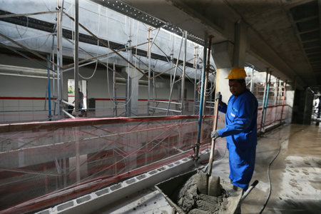 salvador, bahia, brazil - july 8, 2022: construction of a public school building in the city of Salvador.のeditorial素材