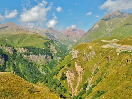 Caucasus Mountains and The Georgian Military Roadの写真素材