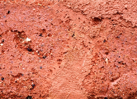Surface of red brick in close-up as a textureの写真素材