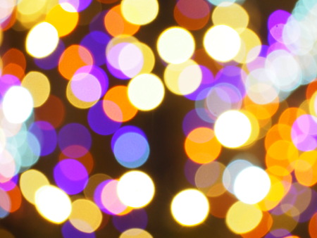 Christmas and New Year illuminations in the city - photo with bokeh effect