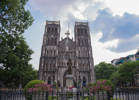 St.Joseph Cathedral in Hanoi,Vietnamのeditorial素材