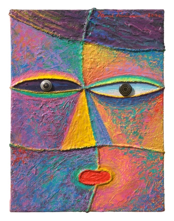 Face 6  Original acrylic painting on canvas の写真素材