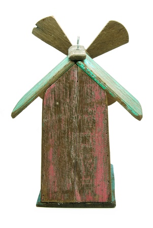 Wooden Bird House Isolated on White Background の写真素材