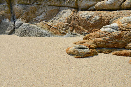 Sand beach rocks beautiful pattern and texture の写真素材