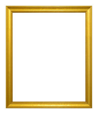 Antique gold frame  isolated on the white backgroundの写真素材