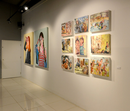 BANGKOK - NOVEMBER 28: Thai Contemporary Art Exhibition on November 28, 2014 at Hof Art Gallery, Bangkok, Thailand.のeditorial素材
