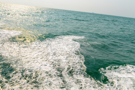 White waves from the ship was sailingの写真素材