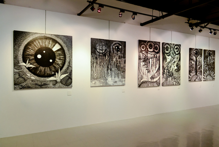 BANGKOK - SEPTEMBER 5: Art Exhibition by Vane group on September 5, 2015 at People's gallery Bangkok Art and Culture Centre in Bangkok, Thailand.のeditorial素材