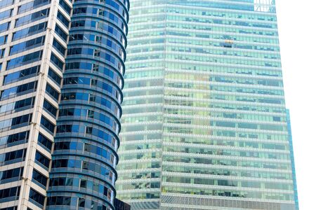 SINGAPORE - NOVEMBER 16, 2018 : Modern buildings of Singapore skyline landscape in business district with blue sky. Singapore is the world's fourth leading financial centre.のeditorial素材