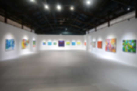 Art gallery generic background. Intentionally blurred editing post production.