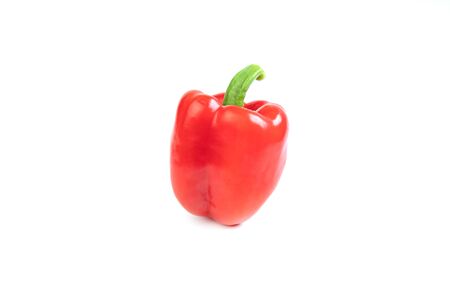 Fresh red color sweet peppers isolated on white background