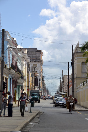 Cuba, cienfuegos, on the streets of the old cityのeditorial素材