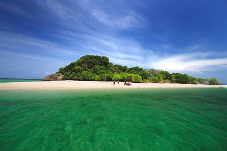 Nature stone arch at Ko Khai island,Lipe, southern of Thailandの写真素材