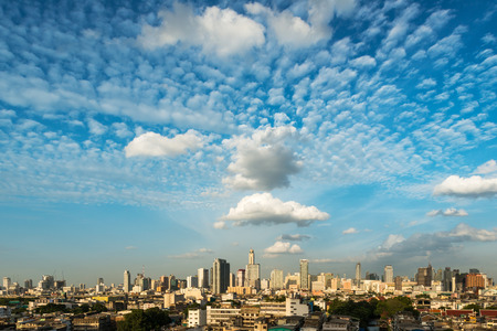 skyline above capital building at bangkok thailandの写真素材