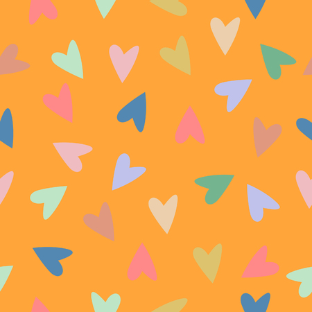 Seamless pattern of colorful hearts in a square for valentines.Heart`s symbol of valentines`s dayの写真素材