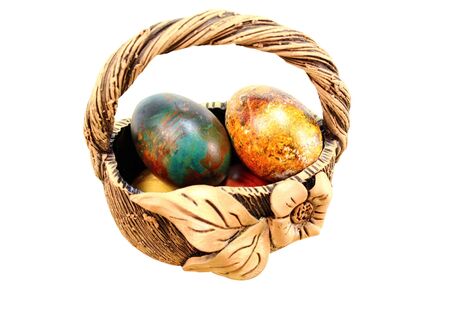 This is a hard-boiled colored Easter eggs  の写真素材