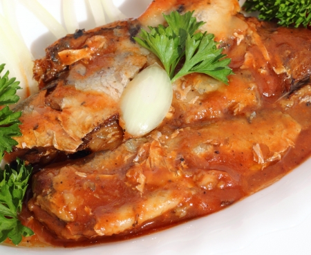 it is a sprat snack tomato sauce の写真素材