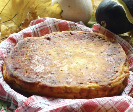 It is fried homemade curd cheese with caraway seedsの写真素材