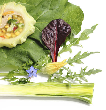 This is a savory appetizer with vegetables in jellyの写真素材