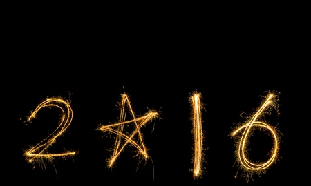 Happy new year 2016 written with Sparkle firework