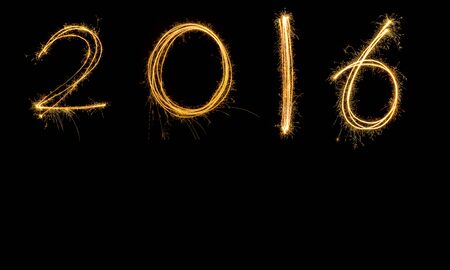 Happy new year 2016 written with Sparkle firework