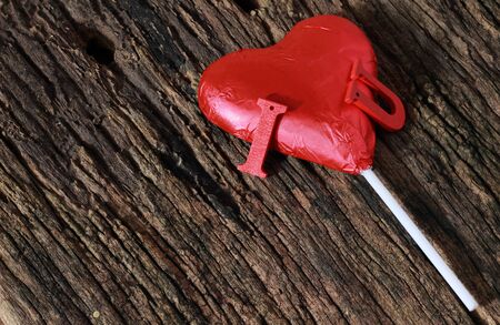 Valentines Day background.heart shape on wood background.の写真素材