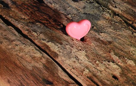 Valentines Day background.heart shape on wood background.の写真素材