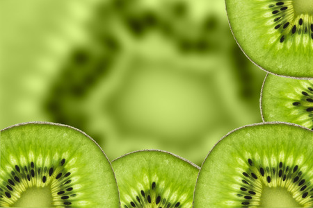 Kiwi fruit ,Close up sliced Kiwi abstract background,Macro view.の写真素材