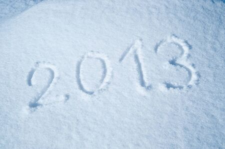 Year 2013 in snowの写真素材