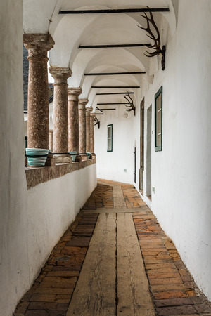 Corridor of Castle Orth in Salzkammergut. Upper Austriaのeditorial素材