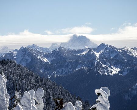 Famous Pacific Nortwhest peak on crisp winter day