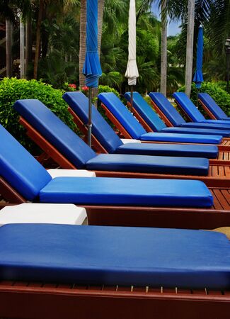 Poolside Deckchairsの写真素材