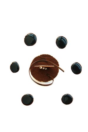Tiramisu - the delicious, creamy, coffee soaked dessert. Overhead plated shot on white.の写真素材