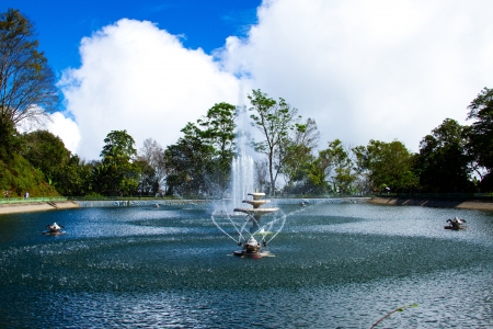 Fountain and reservoirs at Phu Phing Palaceの写真素材