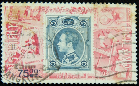 A stamp printed in Thailand shows centenary of king Chulalongkorn of siam,Thaipex 1973のeditorial素材