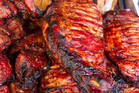 Grill pork ribs at Thailand  market