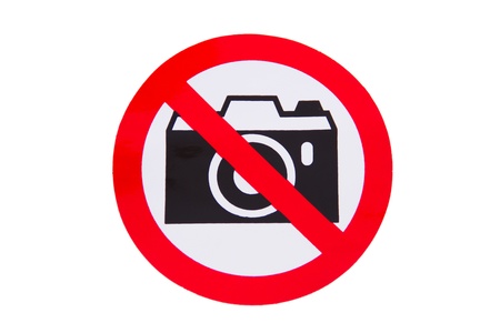 No photography allowed on white backgroundの写真素材