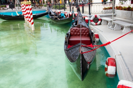 Rowboat in Harbor at the canalの写真素材