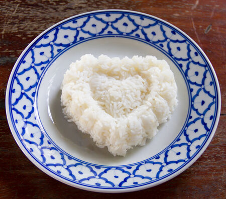 Heart shaped rice
on the plateの写真素材