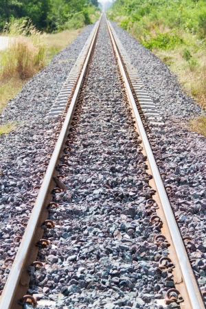 Railway Thailand on concrete sleepersの写真素材