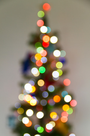 Blurred christmas tree lights isolatedの写真素材